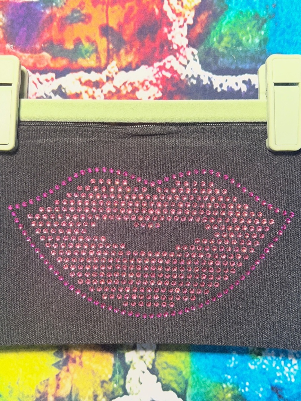 Lips Rhinestone Zipper Pouch [39R]